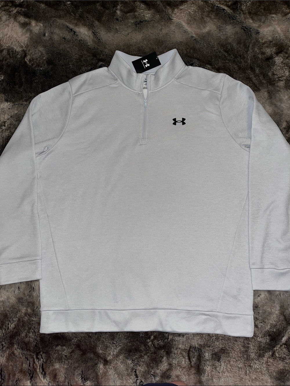 Under Armour 1/4 Zip Men's 3XLT Light Gray Fleece 3XL tall pullover shirt  $60